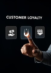 Customer loyalty concept with icons business marketing