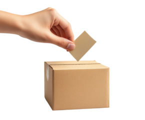 Voting action box location content environment view. Isolated on transparent background, png.