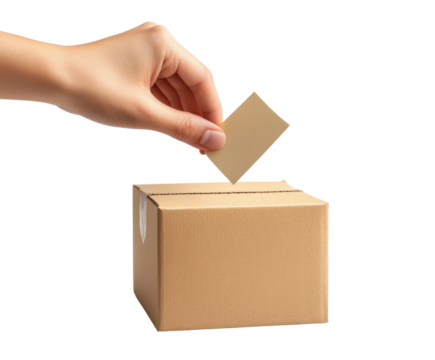 Voting action box location content environment view. Isolated on transparent background, png.