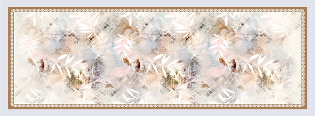 digital silk scarf design with seamless textile pattern