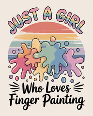 Justa girl who loves Fingerpainting vector illustration
