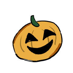 halloween pumpkins with jack-o'-lantern faces in full color. PNG