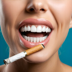 Teeth and cigarette