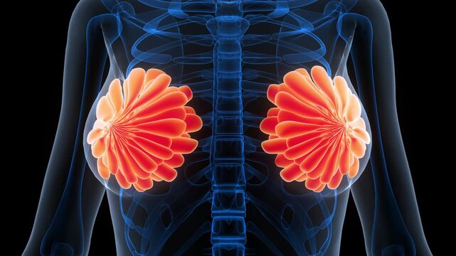 Female Internal Organs Mammary Glands Anatomy Animation Concept