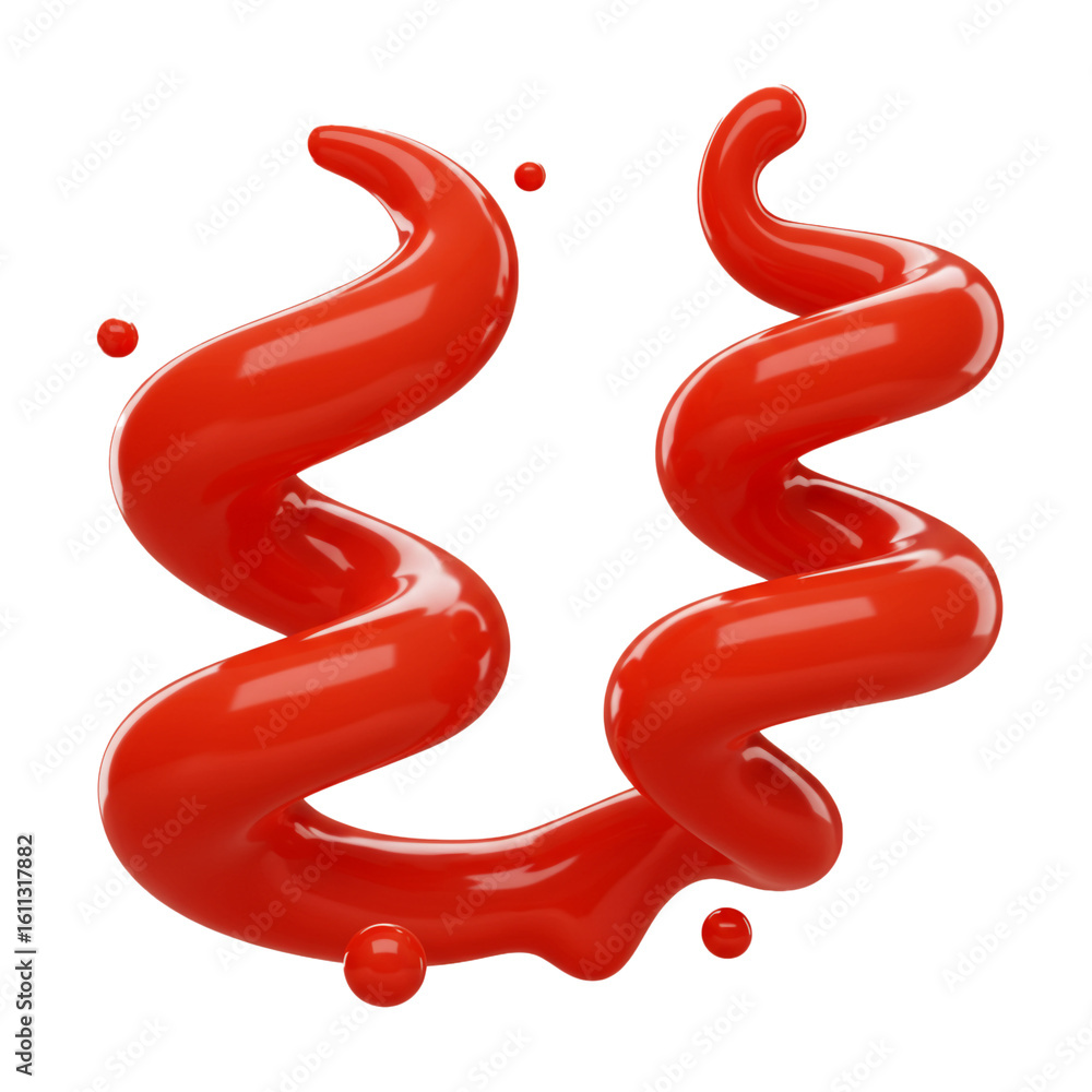 Fototapete two vibrant red swirling forms with smooth glossy surfaces create an abstract artistic composition w
