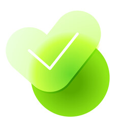 Abstract Green Checkmark Icon: Modern, Positive, and Clean Design for App or Website.
