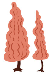 hand-drawn illustration of colorful trees. Great for kids’ projects, nature scenes, and cheerful designs.