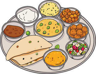 Indian Thali A Colorful Feast on a Plate