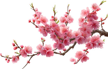 Obraz premium Beautiful pink sakura cherry blossom flower branch blooming in spring