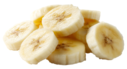 Fresh Banana Slices Pile Creamy Texture Sweet Aroma Healthy Snack.
