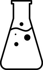 Lab flask icon black and white. Vector illustration