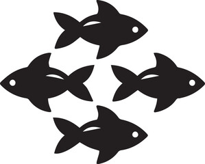 Minimal Black Fish Logo Vector – Silhouette Icon for Seafood and Fishing Brand Design