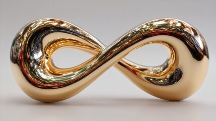 Gold and Silver Infinity Symbol Sculpture Modern Decorative Art Piece