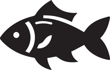 Minimal Black Fish Logo Vector – Silhouette Icon for Seafood and Fishing Brand Design