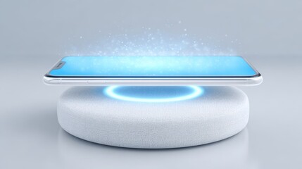 Levitating wireless charger for phone wifi wave energy technology sleek design minimalist environment