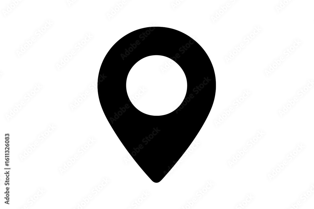 Poster location pin marker icon for maps and navigation. gps destination point symbol. simple black positio