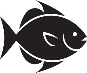 Minimal Black Fish Logo Vector – Silhouette Icon for Seafood and Fishing Brand Design