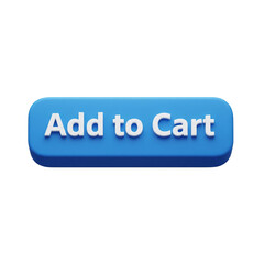 Blue add to cart 3d web button
