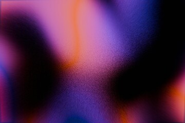 Abstract digital artwork featuring a blend of deep purples, oranges, creating a swirling, nebulous effect with a subtle textured grain.  The colors are intensely saturated and blend seamlessly
