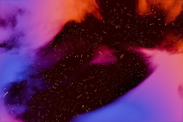 An abstract digital artwork featuring a swirling nebula-like composition in vibrant shades of blue,...