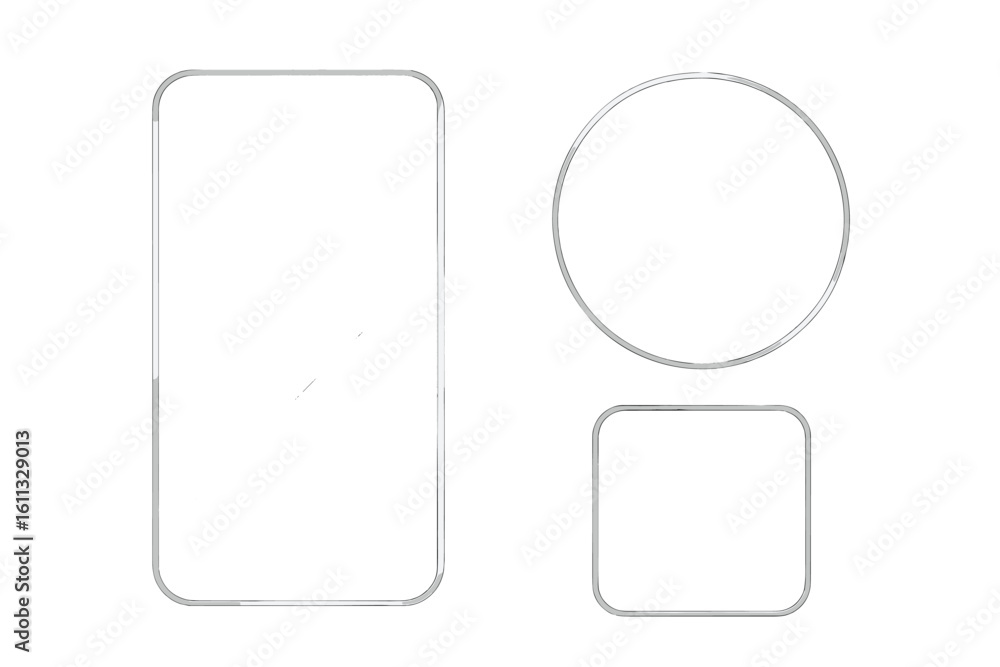 Fototapete transparent glass widget frames for smartphone and web apps. modern ui elements set. rounded rectang