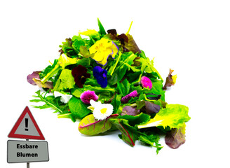 Essbare Blumen Salat Schild