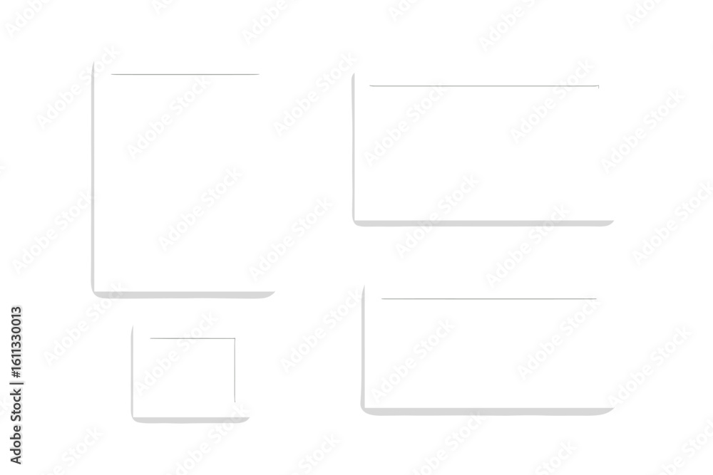 Poster empty white photo frame set with shadow. realistic blank picture frames mockup collection. modern ga