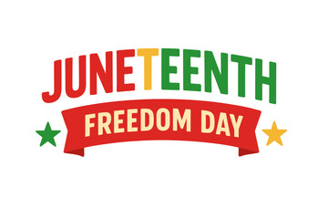 Juneteenth Freedom Day vector illustration. Celebration banner for June 19th. African American emancipation day concept. Black history, culture and heritage design graphic.