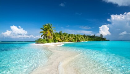 Naklejka premium tropical islands turquoise water pristine beach