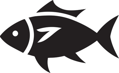 Minimal Black Fish Logo Vector – Silhouette Icon for Seafood and Fishing Brand Design