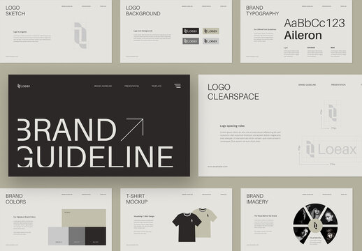 Modern Retro Brand Guideline Presentation Template for Identity
