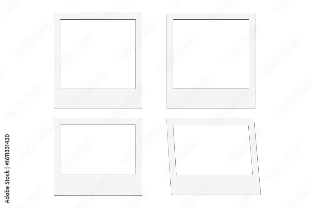 Aufkleber polaroid photo frames collection. set of empty instant picture borders. blank retro photograph templ