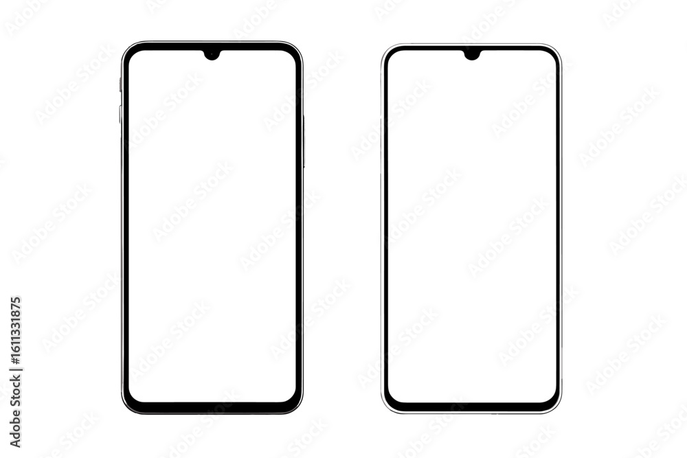 Poster smartphone mockup with blank white screen for app ui design presentation. mobile phone mockup black 