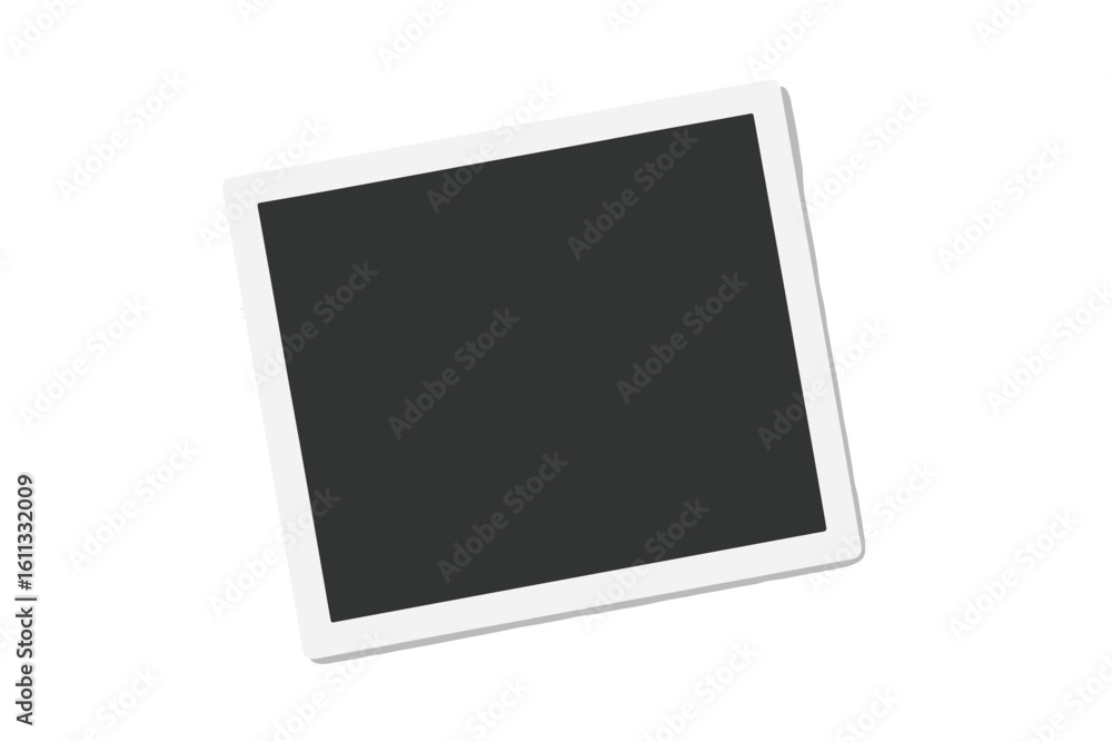 Poster realistic photo frame mockup with white border. blank instant picture template with shadow. empty re