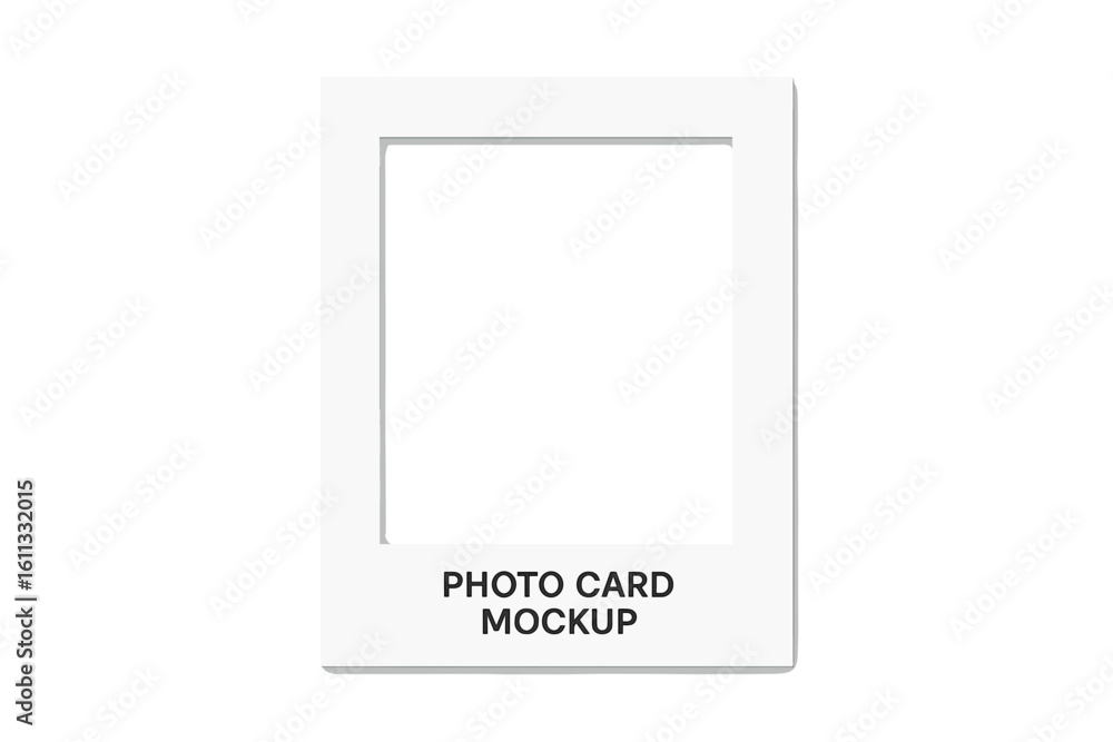 Poster realistic photo card frame mockup. vector instant picture template. white border for photography. em