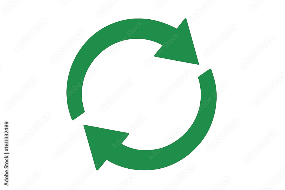 Aufkleber two green rotating arrows icon. reload refresh symbol. recycle ecology concept. circular cycle arrow