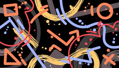 Abstract graffiti art background hand draw with paint brush 