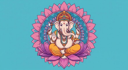 Vector Ganesh Illustration in Full Mandala – Print-Ready Ganesha Wallpaper HD