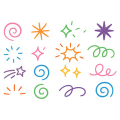 Colorful Hand-Drawn Doodle Party Icons