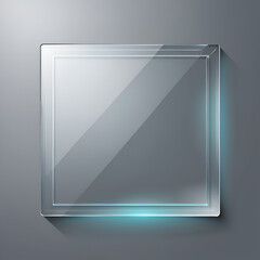 Png Acrylic glass panel on transparent background. Realistic glossy plate with light glare and shadow. Clear rectangle frame template for design. Isolated Png illustration.