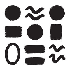 Collection of Hand-Painted Abstract Shapes for Graphic Design