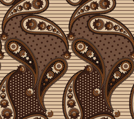 Seamless tribal pattern design. Hand draw paisley background. Patchwork pattern