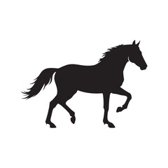 Beautiful running horse silhouette isolated on white background. Running horse icon vector illustration design