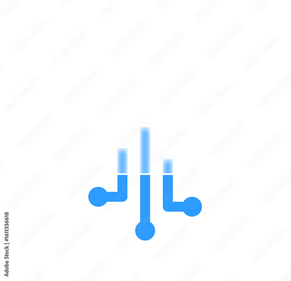 Poster abstract cloud computing network: modern minimalist blue and white data icon