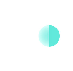 Abstract muted teal circle sound wave minimalist design element.
