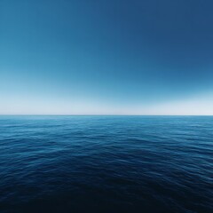 Obraz premium Ocean sea water blue sky horizon calm peaceful seascape nature background wallpaper aquatic marine travel