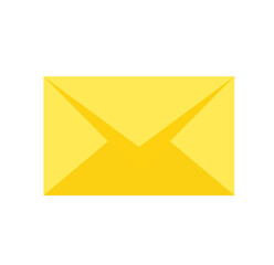 Bright Yellow Envelope Icon; Simple, Minimalist, Modern Design; Digital Communication Concept.
