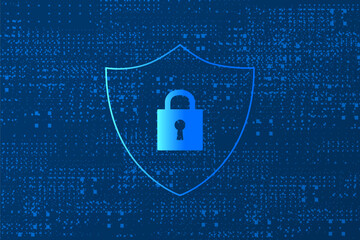 Cyber security technology concept , Shield With Keyhole icon , personal data , vector illustration.	
