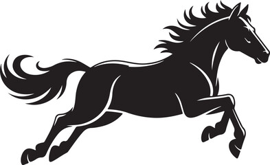 Running Horse Silhouette Vector Set

