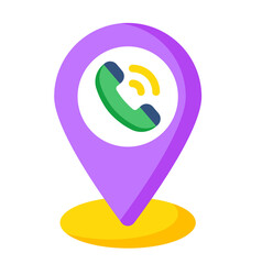 Vibrant Purple Location Pin Icon: Incoming Call Notification, Modern Flat Design